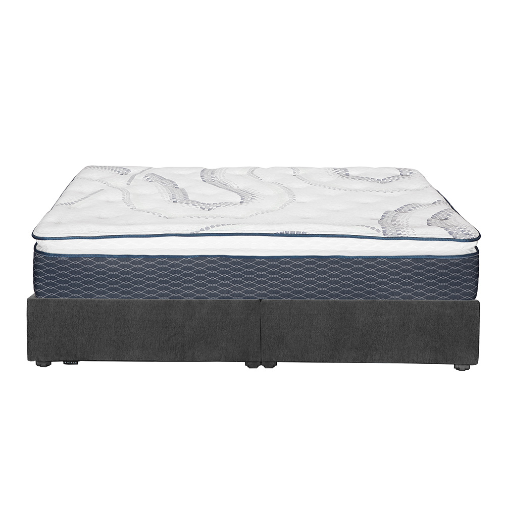Foto 4 pulgar | Colchon Spring Air Dover Gris Carbon King Size+base Cama+almohada 2pack+protector Cloud+sabanas Softy+edredon Homy