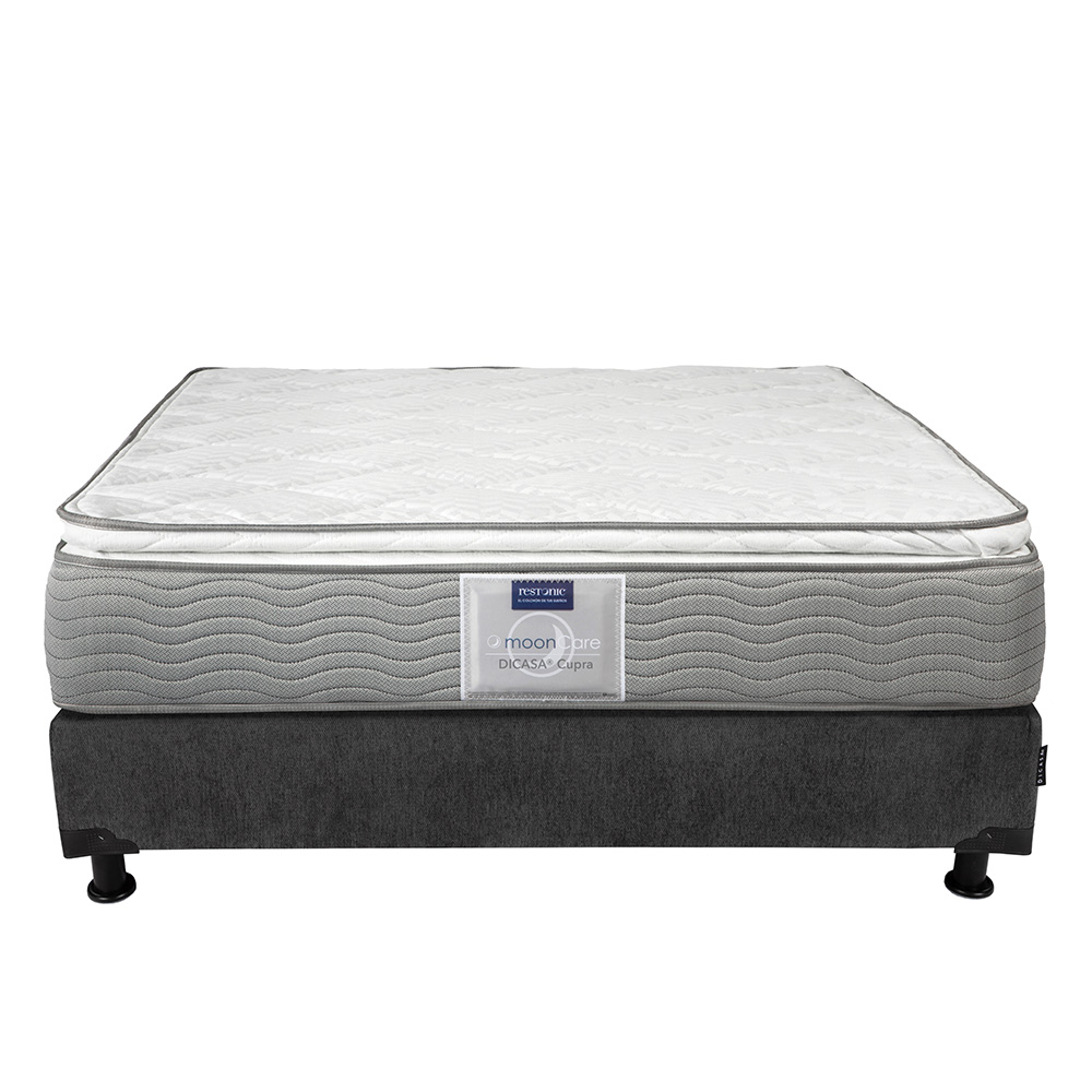 Foto 2 | Colchon Dicasa Cupra Box Color Gris Carbon Matrimonial + Box + Almohada 2pack + Edredon Homy