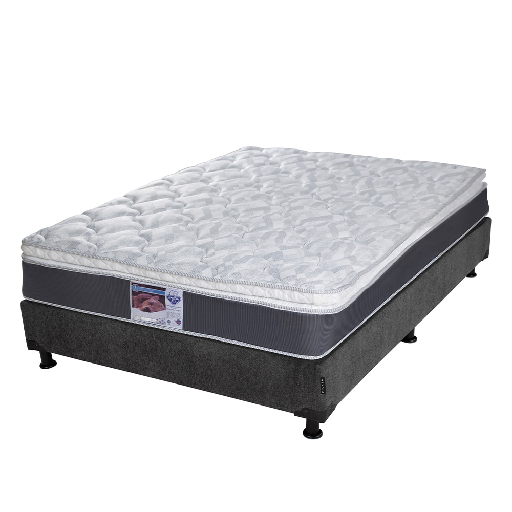 Foto 3 | Colchon Spring Air Marte Box Color Gris Carbon Queen Size + Box + Almohada 2pack + Edredon Homy