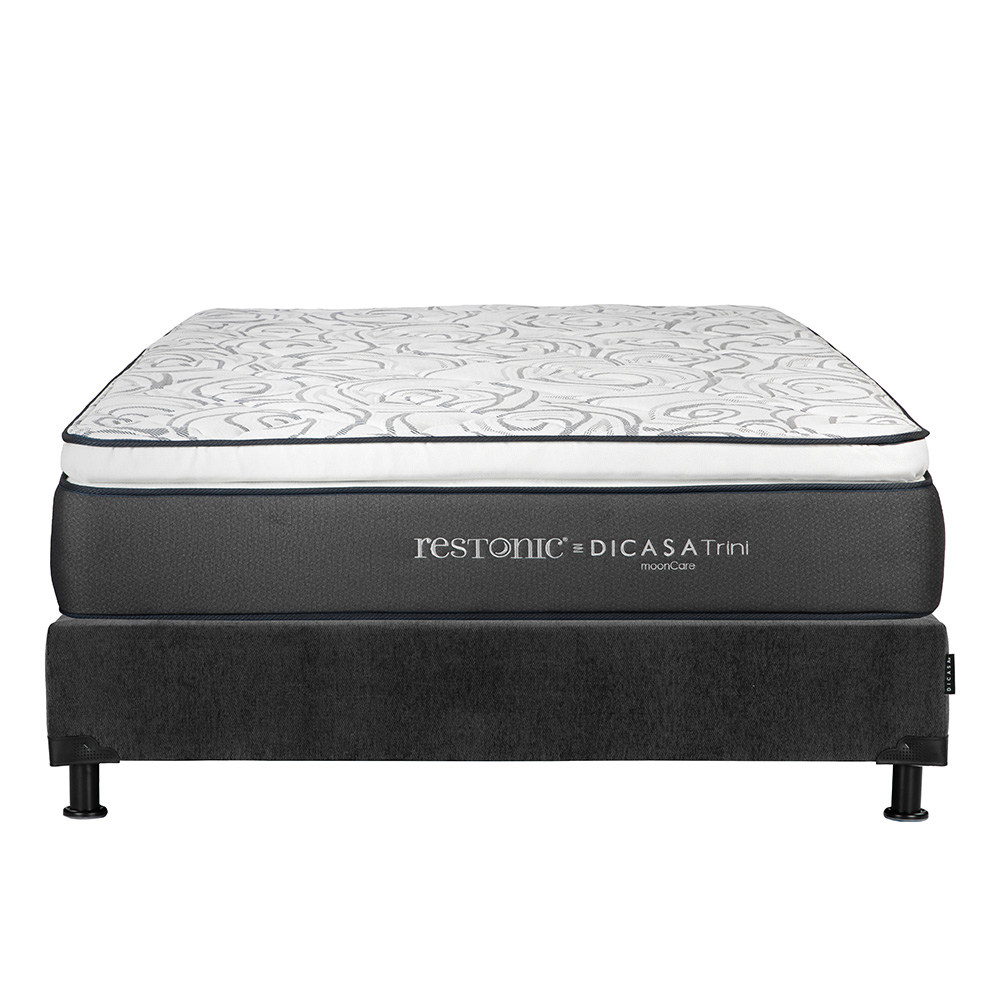 Foto 2 | Colchon Dicasa Trini Box Color Gris Carbon Matrimonial + Box + Almohada 2pack + Edredon Homy