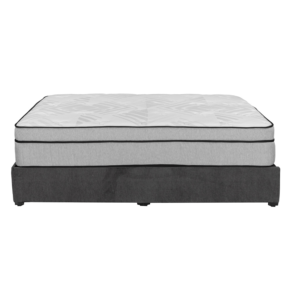 Foto 4 pulgar | Colchon Restonic Lipa Gris Carbon Queen Size+base Cama+almohada 2pack+protector Cloud+sabanas Softy+edredon Homy
