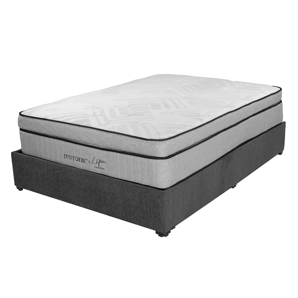 Foto 3 pulgar | Colchon Restonic Lipa Base Color Gris Carbon Matrimonial + Base Cama