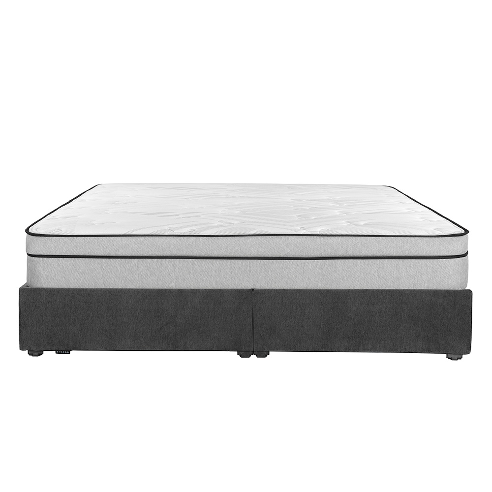 Foto 4 pulgar | Colchon Restonic Lipa Gris Carbon King Size+base Cama+almohada 2pack+protector Cloud+sabanas Softy+edredon Homy
