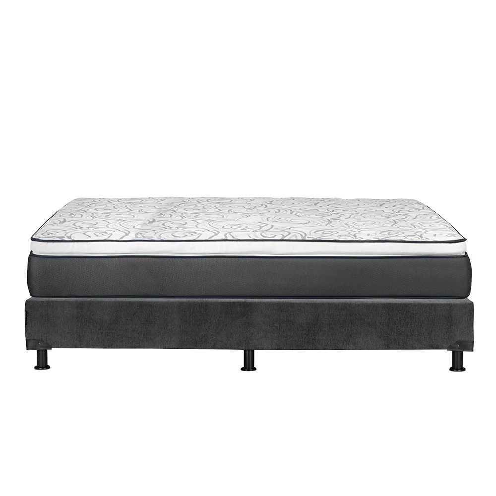 Foto 3 | Colchon Dicasa Trini Box Color Gris Carbon Queen Size + Box + Almohada 2pack + Edredon Homy
