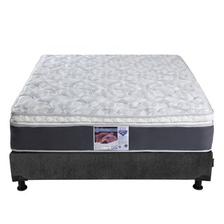 Foto 2 | Colchon Spring Air Marte Box Color Gris Carbon Matrimonial + Box + Almohada 2pack + Edredon Homy
