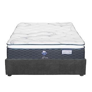 Foto 2 | Colchon Spring Air Dover Gris Carbon Matrimonial+base Cama+almohada 2pack+protector Cloud+sabanas Softy+edredon Homy