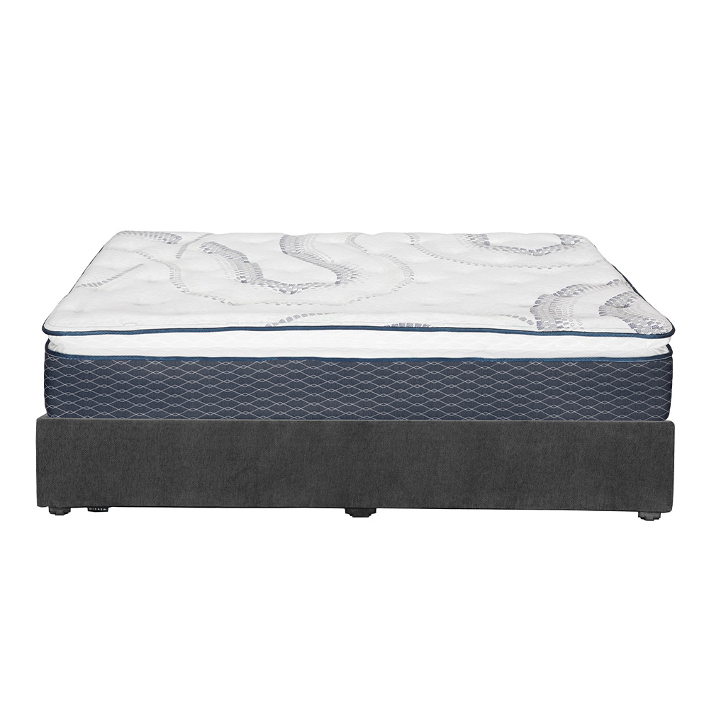 Foto 4 pulgar | Colchon Spring Air Dover Gris Carbon Matrimonial+base Cama+almohada 2pack+protector Cloud+sabanas Softy+edredon Homy
