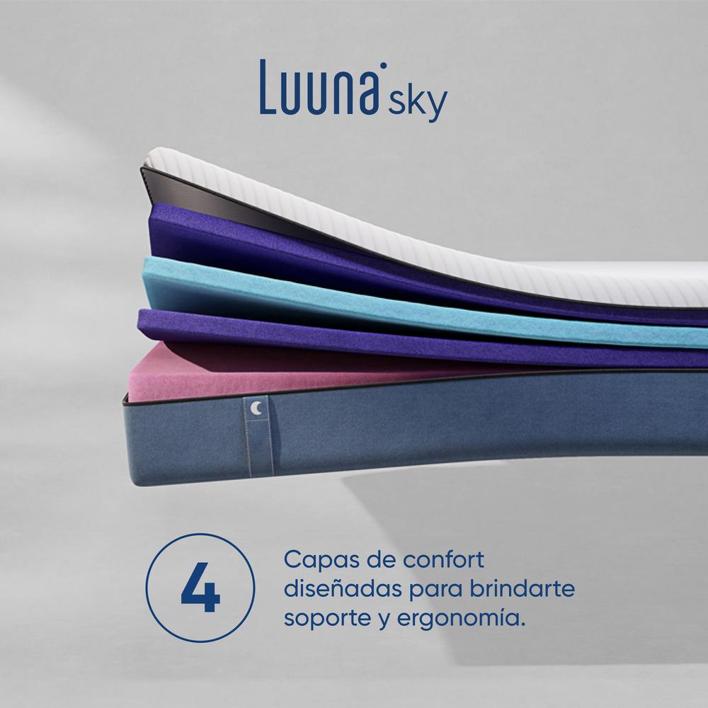 Foto 5 pulgar | Colchón Matriomonial Luuna Sky En Caja, Colchones Memory Foam, 24cm De Alto, Garantía 10 Años