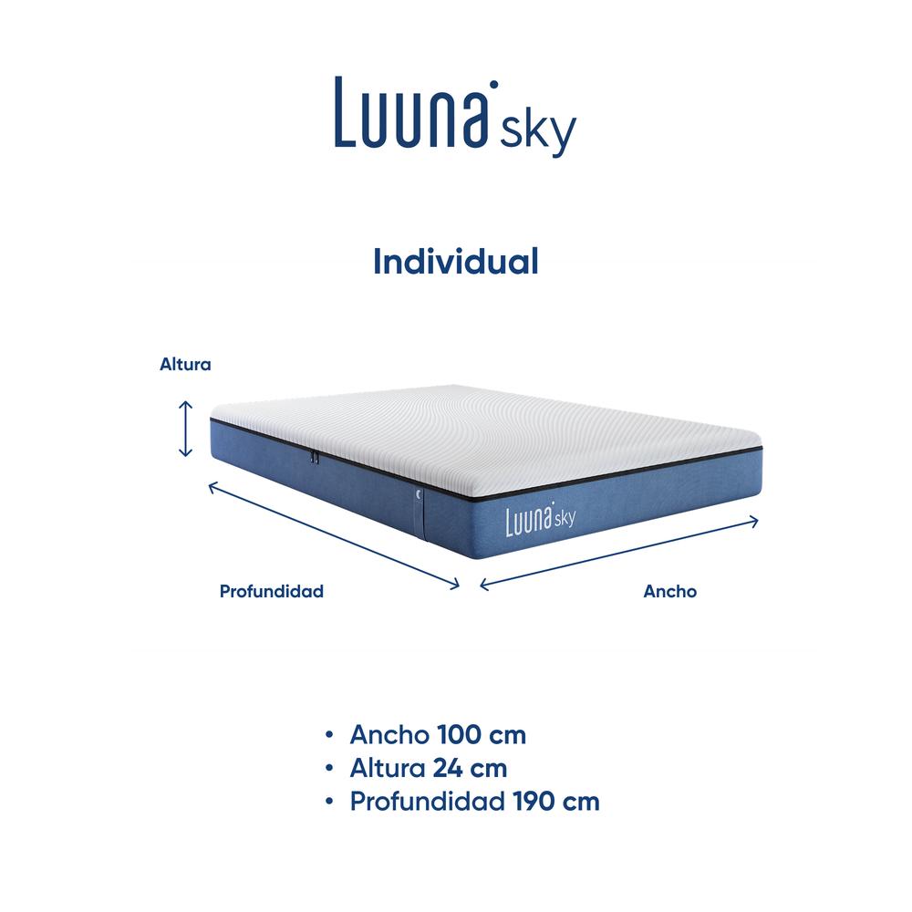 Foto 7 pulgar | Colchón Matriomonial Luuna Sky En Caja, Colchones Memory Foam, 24cm De Alto, Garantía 10 Años