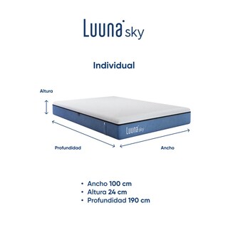 Foto 6 | Colchón Matriomonial Luuna Sky En Caja, Colchones Memory Foam, 24cm De Alto, Garantía 10 Años