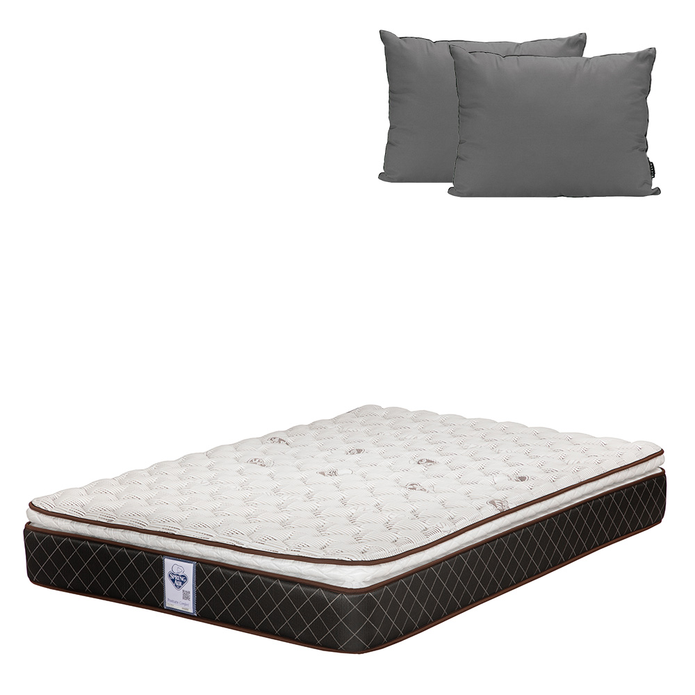 Foto 1 | Colchón Spring Air Minesota Color  Café Matrimonial + Almohada 2pack