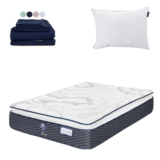 Foto 1 | Colchón Spring Air Dover Color Blanco Queen Size + Almohada One + Sábanas Softy