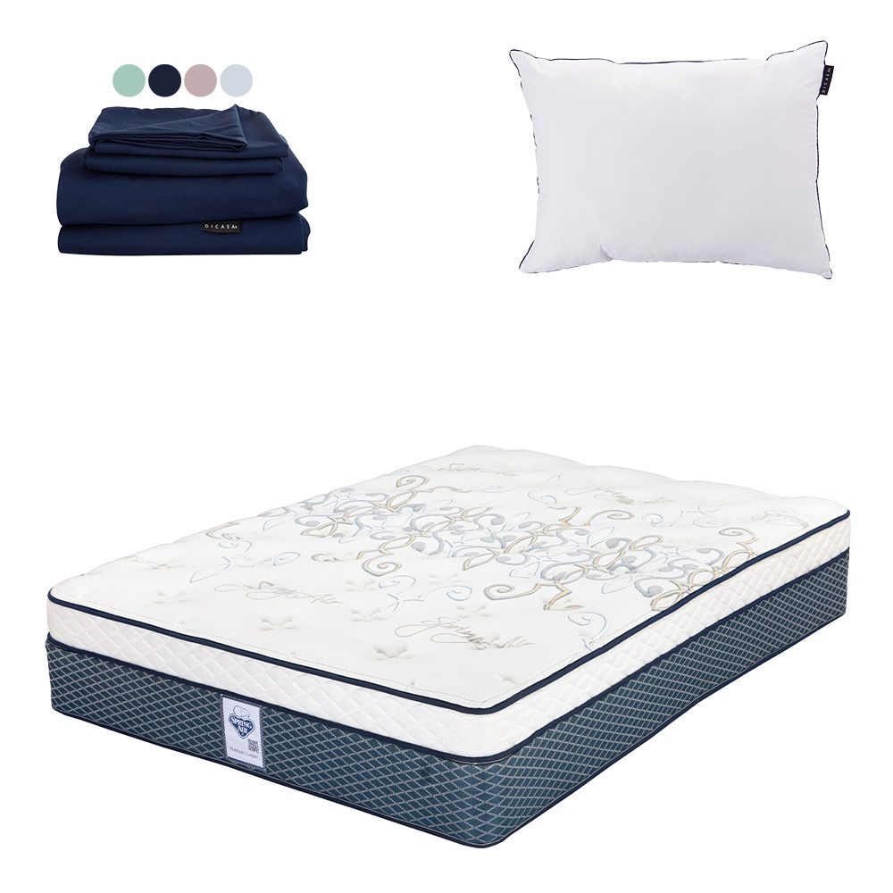Foto 1 | Colchón Spring Air Cantabria Color  Vivos Dorados King Size + Almohada One + Sábanas Softy