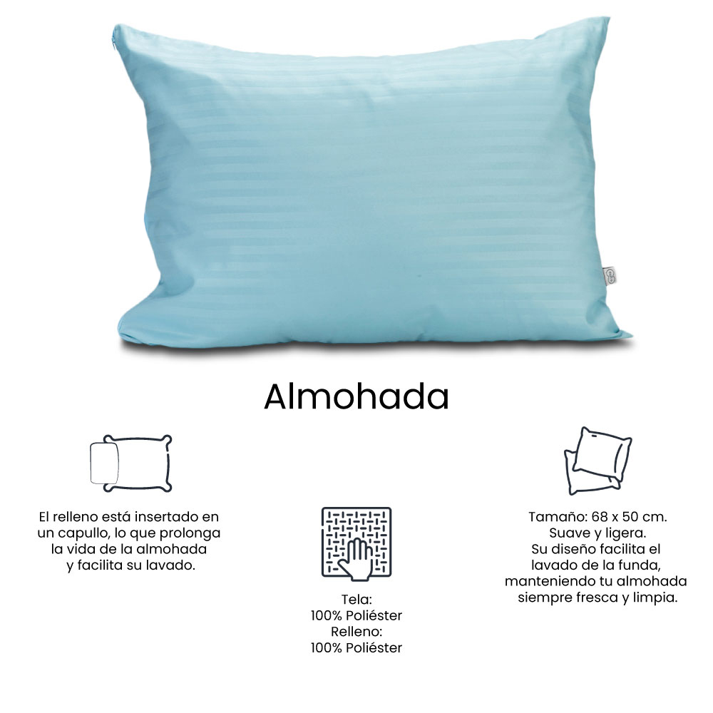Foto 6 | Colchón Spring Air Cantabria Color Azul Matrimonial + Almohada Trinity + Sábanas Trinity