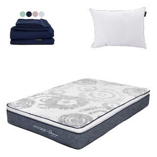 Foto 1 | Colchón Restonic Ghana Color Blanco Queen Size + Almohada One + Sábanas Softy