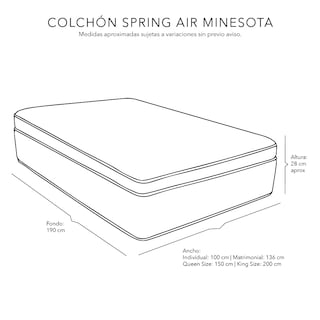 Foto 6 | Colchón Spring Air Minesota Color Café King Size + Almohada 2pack + Edredón Homy
