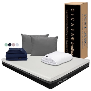 Foto 1 | Colchón Dicasa Inaboxcolor Blanco Queen Size + Almohada 2pack + Protector Cloud + Sábanas Softy