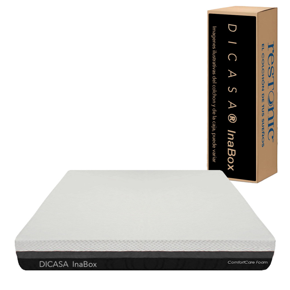 Foto 2 | Colchón Dicasa Inabox Color Blanco Queen Size  + Almohada 2pack + Protector Cloud + Sábanas Softy + Edredón Homy