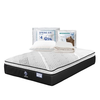 Foto 1 | Colchón Spring Air Alaska Color Blanco King Size + Almohada Osos + Protector Ultra