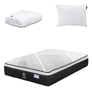 Foto 1 | Colchón Spring Air Alaska Color Negro Queen Size + Almohada One + Protector Cloud
