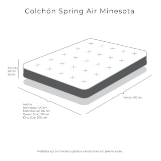 Foto 8 | Colchón Spring Air Minesota Color Café Individual + Almohada Royal + Protector Lux