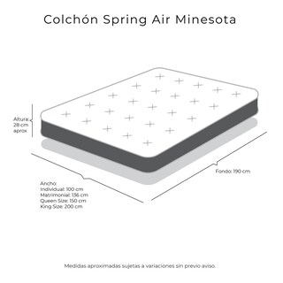 Foto 8 | Colchón Spring Air Minesota Color Café King Size + Almohada Royal Twin