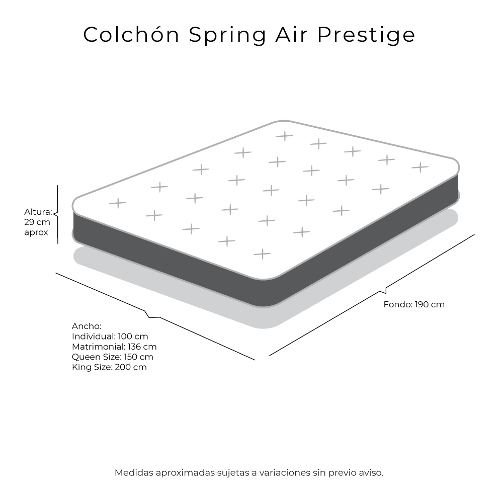 Foto 8 | Colchón Spring Air Prestige + Sábanas Royal Queen Size