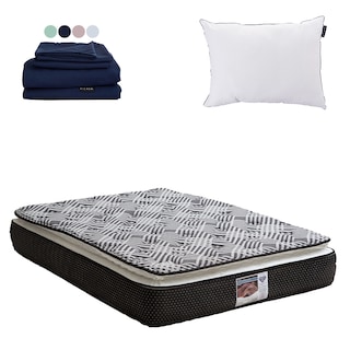 Foto 1 | Colchón Spring Air Omega Color Negro Queen Size + Almohada One + Sábanas Softy