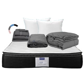 Foto 1 | Colchón Dicasa Legan Color Negro Queen Size + Almohada Royal Twin + Protector Lux + Sábanas Royal + Edredón Homy