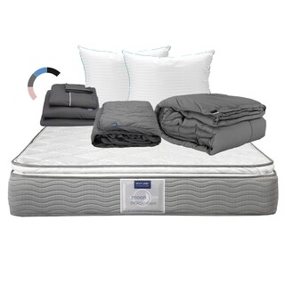 Foto 1 | Colchón Dicasa Cupra Color Plata Queen Size + Almohada Royal Twin + Protector Lux + Sábanas Royal + Edredón Homy