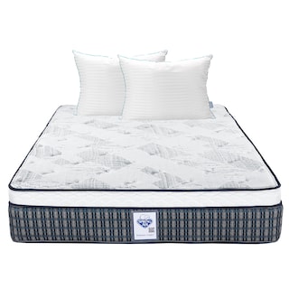 Foto 1 | Colchón Spring Air Cardona Color Cuadros Azules Matrimonial + Almohada Royal Twin
