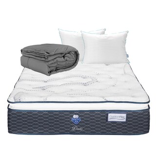 Foto 1 | Colchón Spring Air Dover Color Blanco Matrimonial + Almohada Royal Twin + Edredón Homy