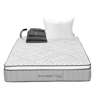 Foto 1 | Colchón Restonic Vail Color Gris King Size + Almohada Royal + Sábanas Royal