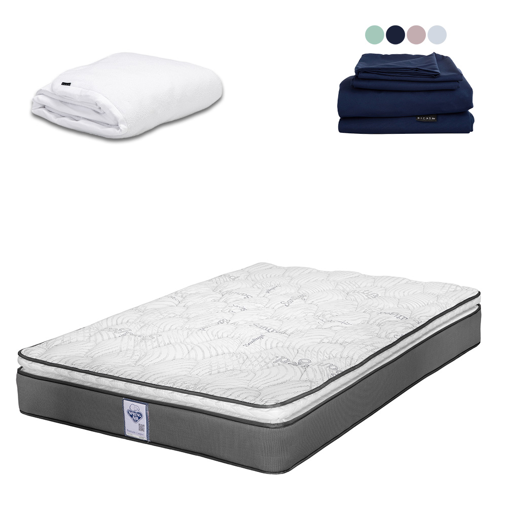 Foto 1 | Colchón Spring Air Prestige Queen Size + Protector De Colchón Cloud + Juego De Sábanas Softy