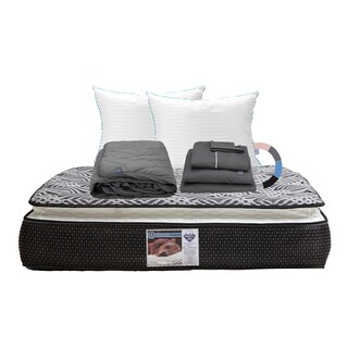 Foto 1 | Colchón Spring Air Omega Color Negro King Size + Almohada Royal Twin + Protector Lux + Sábanas Royal