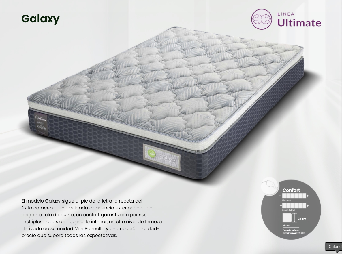 Foto 5 pulgar | Colchón King Size Lester Galaxy - Línea Ultimate Tecnología Híbrida Con Resortes Mini Bonell, Acolchado Lesterpad