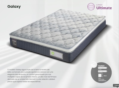 Foto 4 | Colchón King Size Lester Galaxy - Línea Ultimate Tecnología Híbrida Con Resortes Mini Bonell, Acolchado Lesterpad