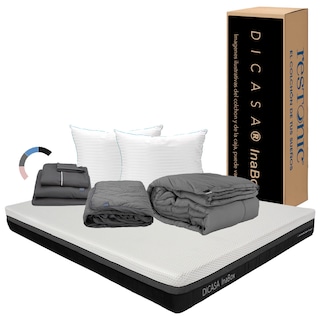Foto 1 | Colchón Dicasainabox Dicasainabox Color Blanco Queen Size+almohada Royal Twin+protector Lux+sábanas Royal+edredón Homy