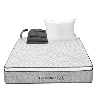 Foto 1 | Colchón Restonic Vail Color Gris Queen Size + Almohada Royal + Sábanas Royal