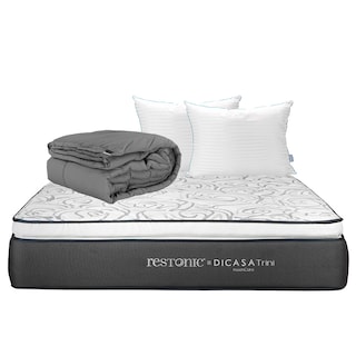 Foto 1 | Colchón Dicasa Trini Color Azul Matrimonial + Almohada Royal Twin + Edredón Homy