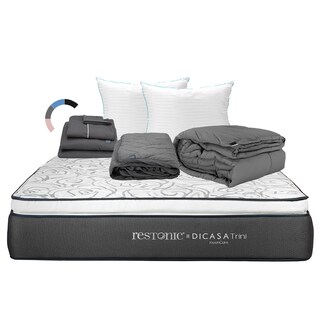 Foto 1 | Colchón Dicasa Trini Color Azul King Size + Almohada Royal Twin + Protector Lux + Sábanas Royal + Edredón Homy