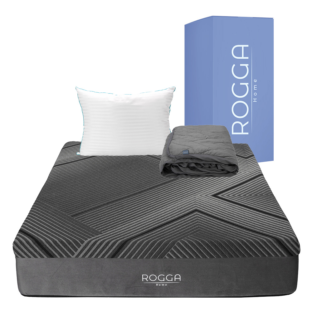 Foto 2 pulgar | Colchón Rogga Color Gris Oxford Matrimonial + Almohada Royal + Protector Lux