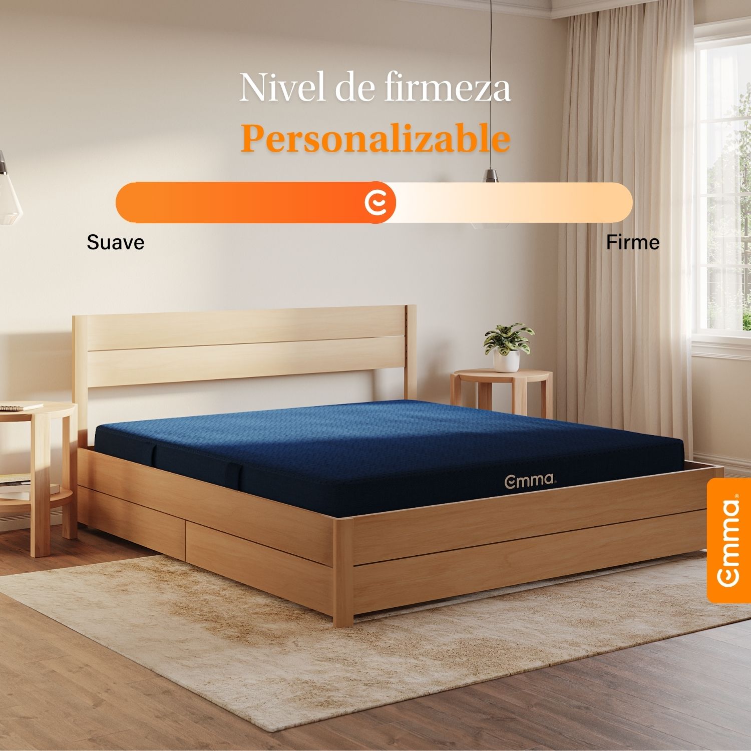 Foto 4 pulgar | Colchón Flip Emma Sleep Queen Azul Firmeza Personalizable