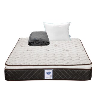 Foto 1 | Colchón Spring Air Minesota Color Café Matrimonial + Almohada Royal + Protector Lux
