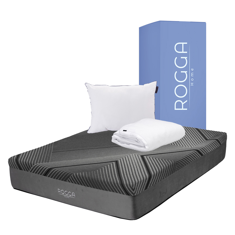 Rogga Colchon+almohada One+protector Cloud Gris Oxford Memory Foam Matrimonial
