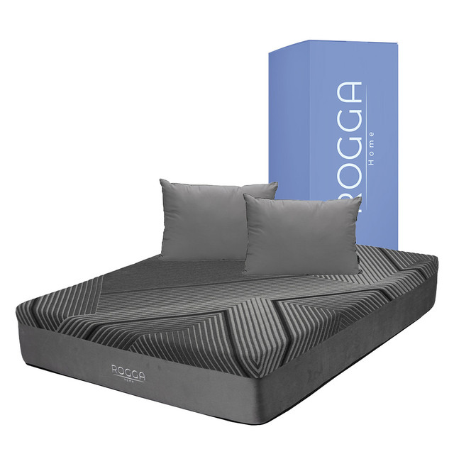 Rogga Colchon+almohada 2pack Gris Oxford Memory Foam Matrimonial