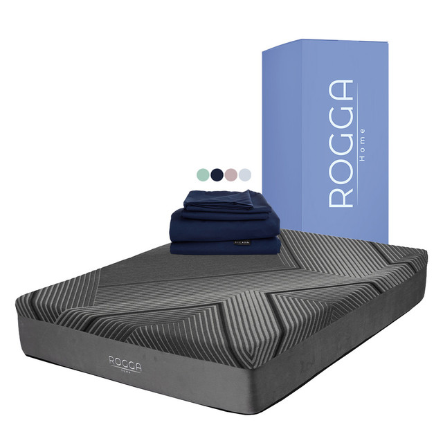 Rogga Colchon+sabanas Softy Gris Oxford Memory Foam Matrimonial