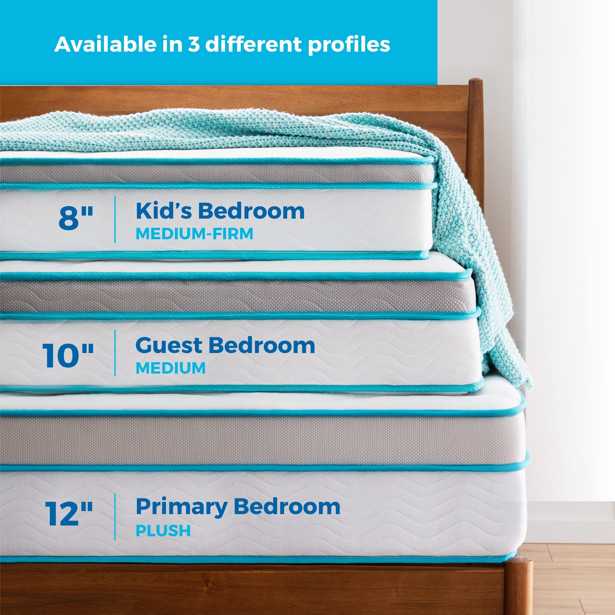 Foto 5 | Colchón Linenspa Memory Foam And Spring Hybrid De 20 Cm, Doble - Venta Internacional.