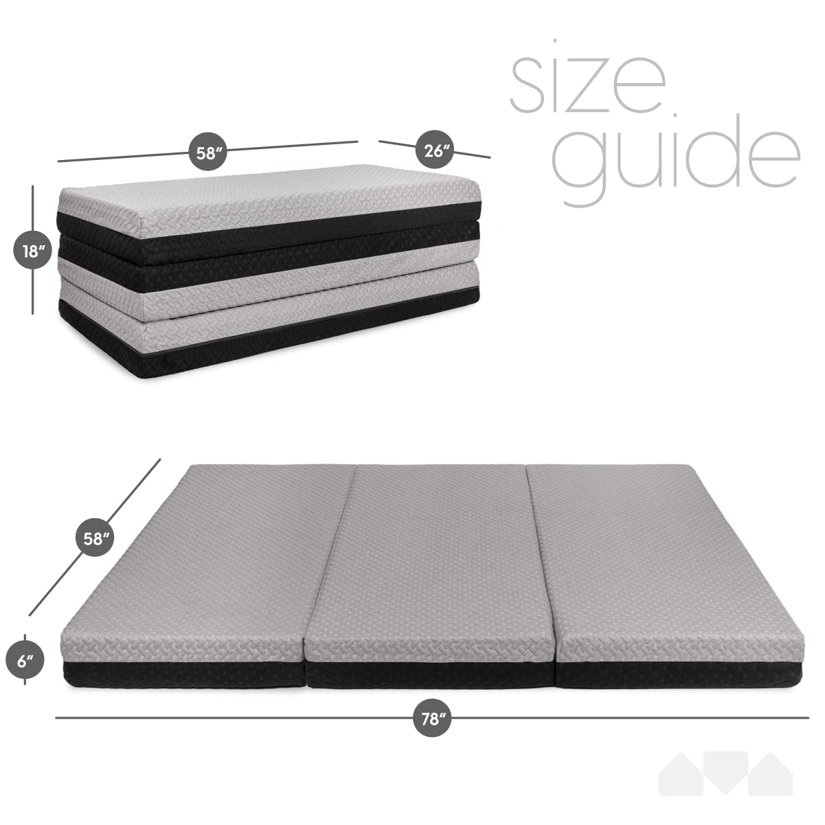 Foto 2 | Colchón Plegable Milliard De Doble Cara Premium Queen Size - Venta Internacional.