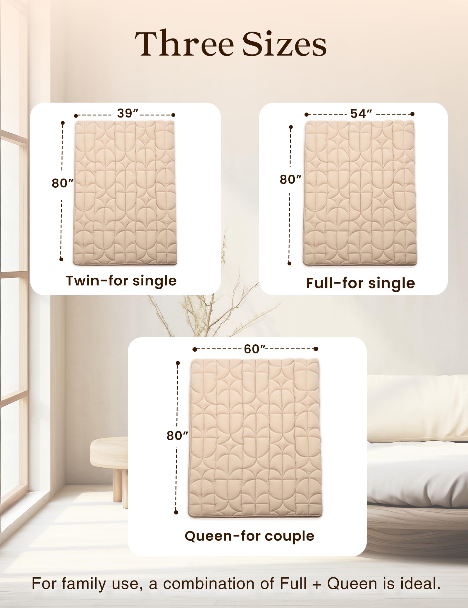 Foto 6 | Colchón Tipo Futón Zonli Japanese Floor Memory Foam Twin Beige - Venta Internacional.